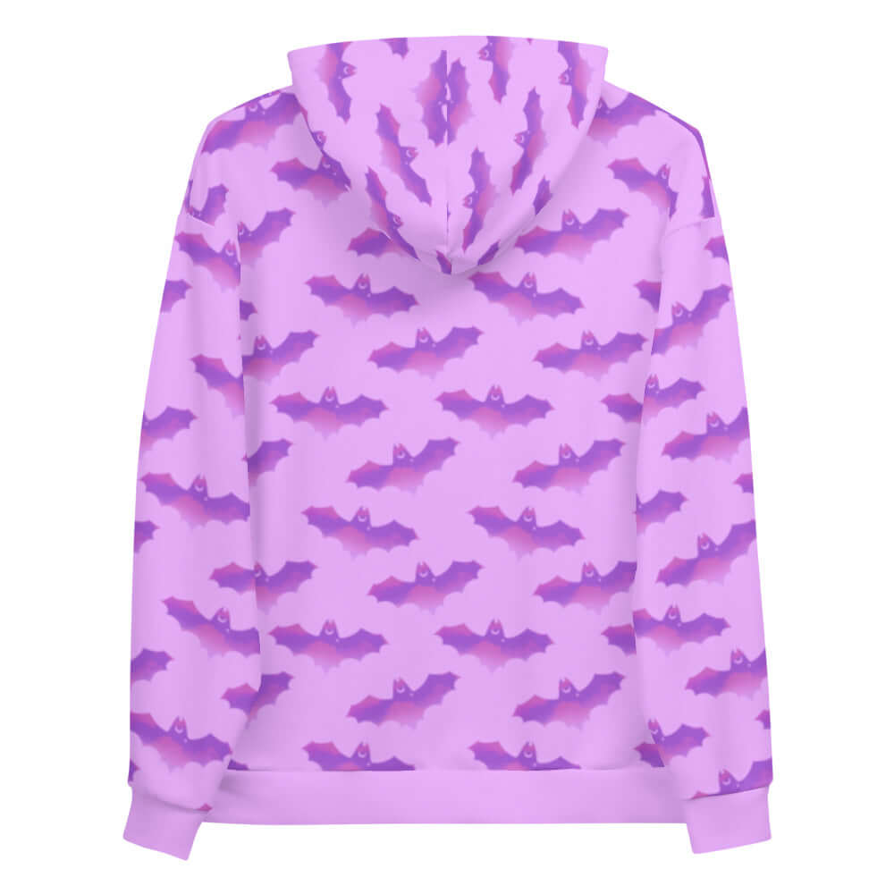 Cozy Aensland Hoodie featuring a vibrant bat print, perfect for fans of unique and stylish apparel.