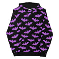 Cozy Aensland Hoodie featuring a vibrant bat print, perfect for fans of bats and demons. Ideal wardrobe staple.