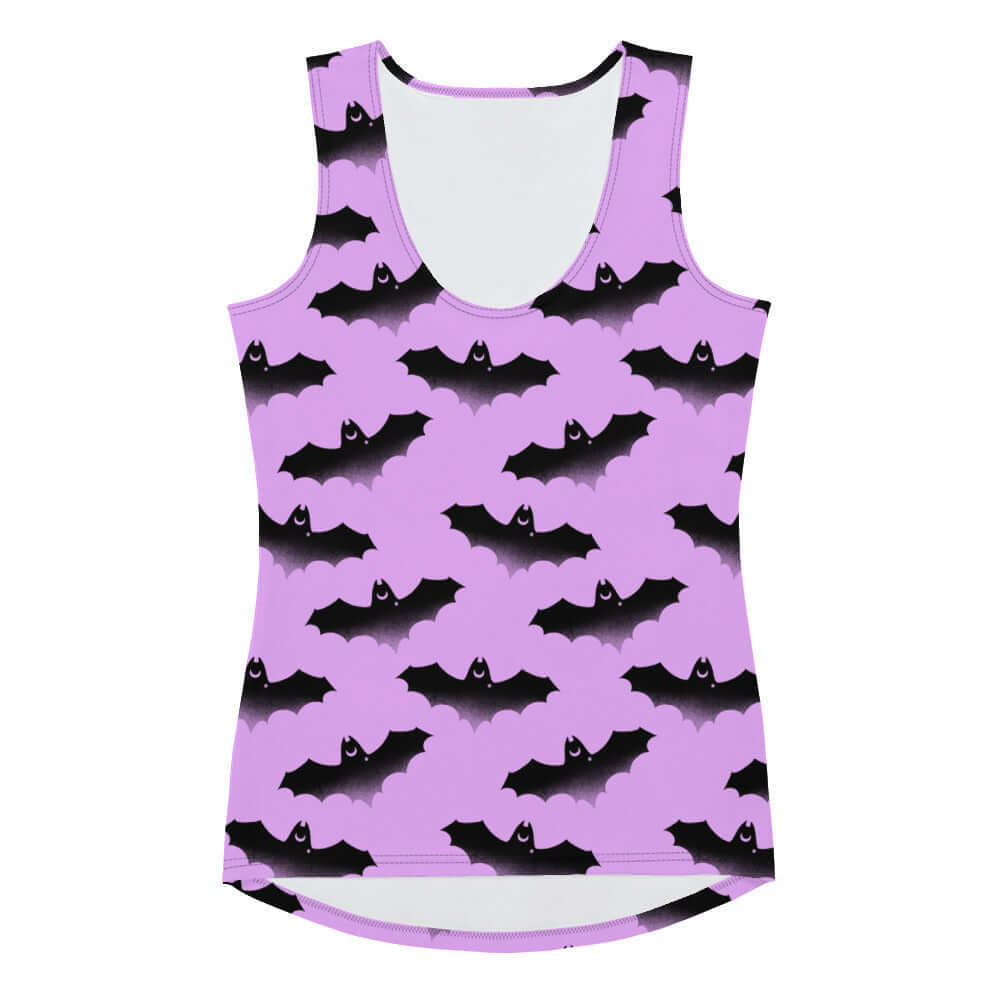 Adorable Aensland Tank Top featuring a playful bat and cloud design, perfect for warm weather and a snug fit.