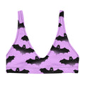 Trendy Aensland Padded Bikini Top features a playful bat design, perfect for sunny days at the beach.