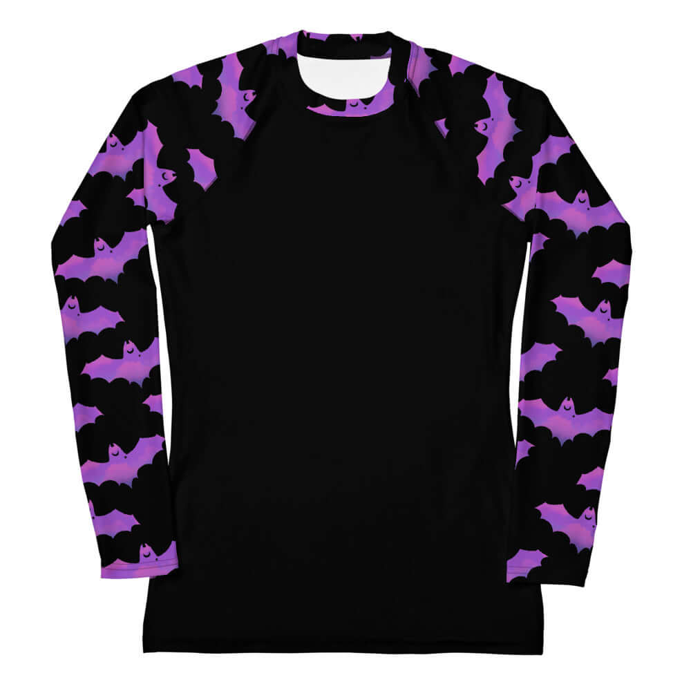 Aensland Rash Guard featuring a stylish bat print, perfect for sun protection during active sports.