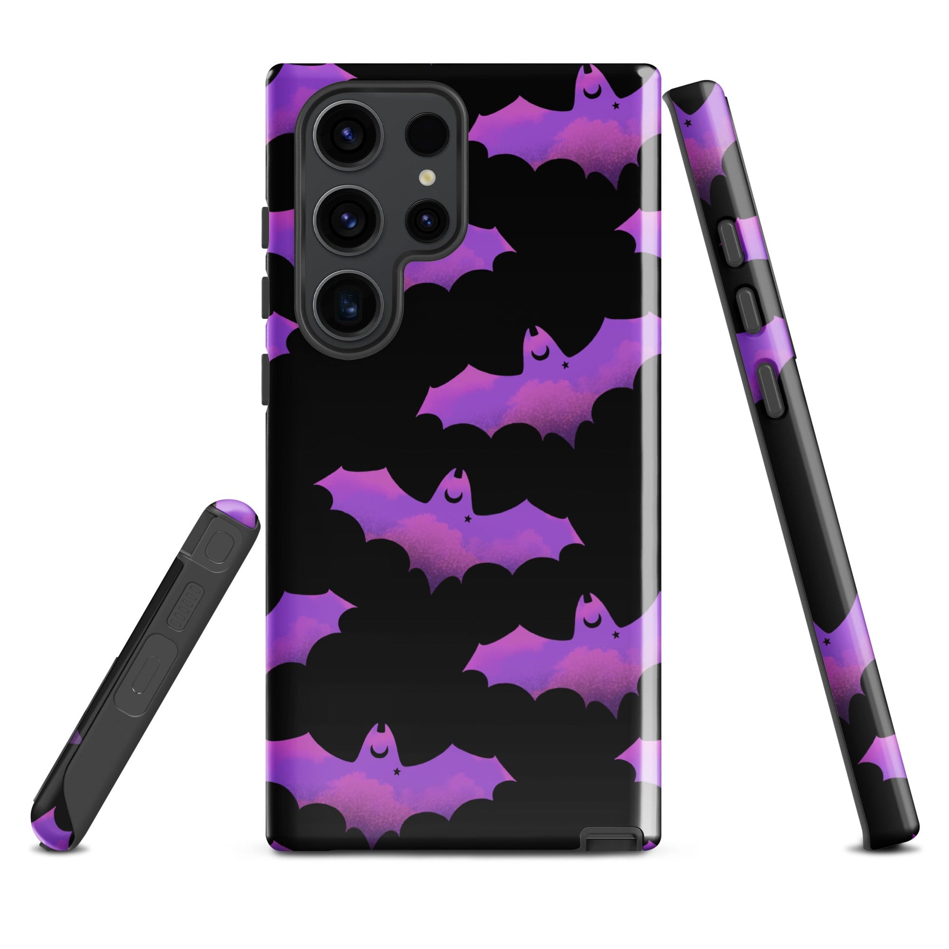 Stylish Aensland Samsung® Tough Case features a vibrant bat design, offering durability and protection for your phone.