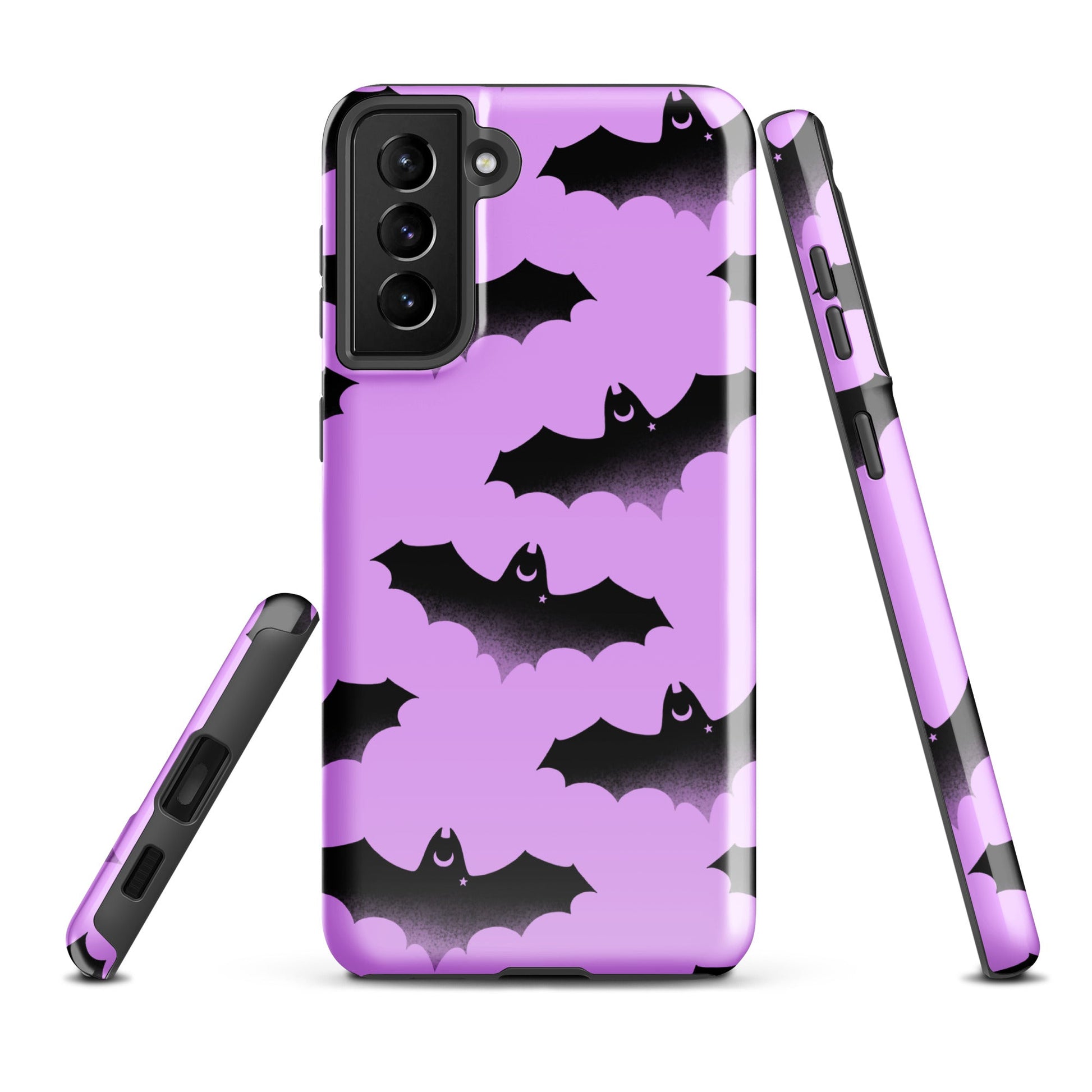 Aensland Samsung® Tough Case features a vibrant bat design, offering sleek protection for your Samsung Galaxy S21 Plus.
