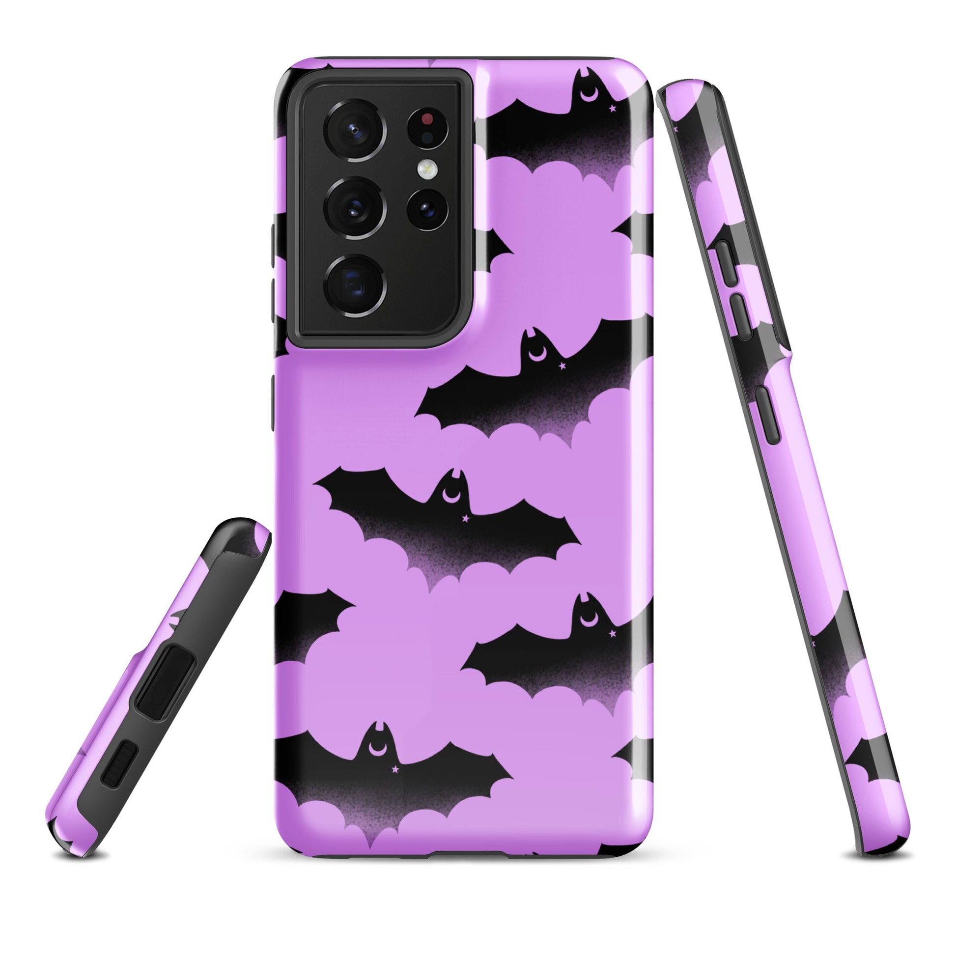 Stylish Aensland Samsung® Tough Case with bat design offers impact protection for your Galaxy S21 Ultra.