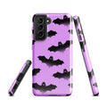 Stylish Aensland Samsung® Tough Case features a bat design, offering sleek protection for your Galaxy S21.