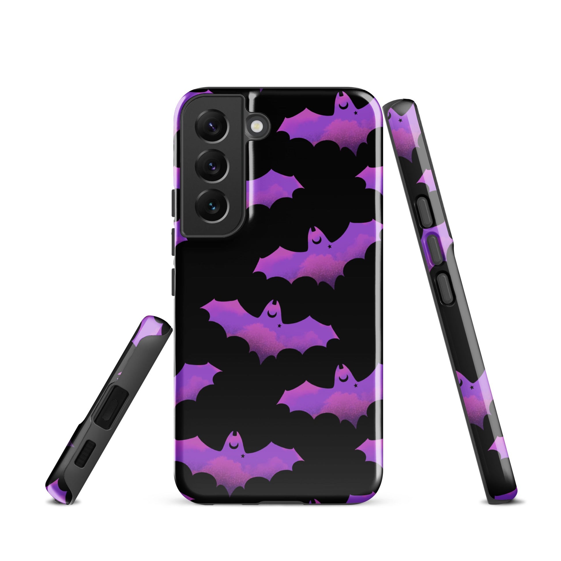 Stylish Aensland Samsung® Tough Case featuring a vibrant bat design, offering durable protection for your phone.