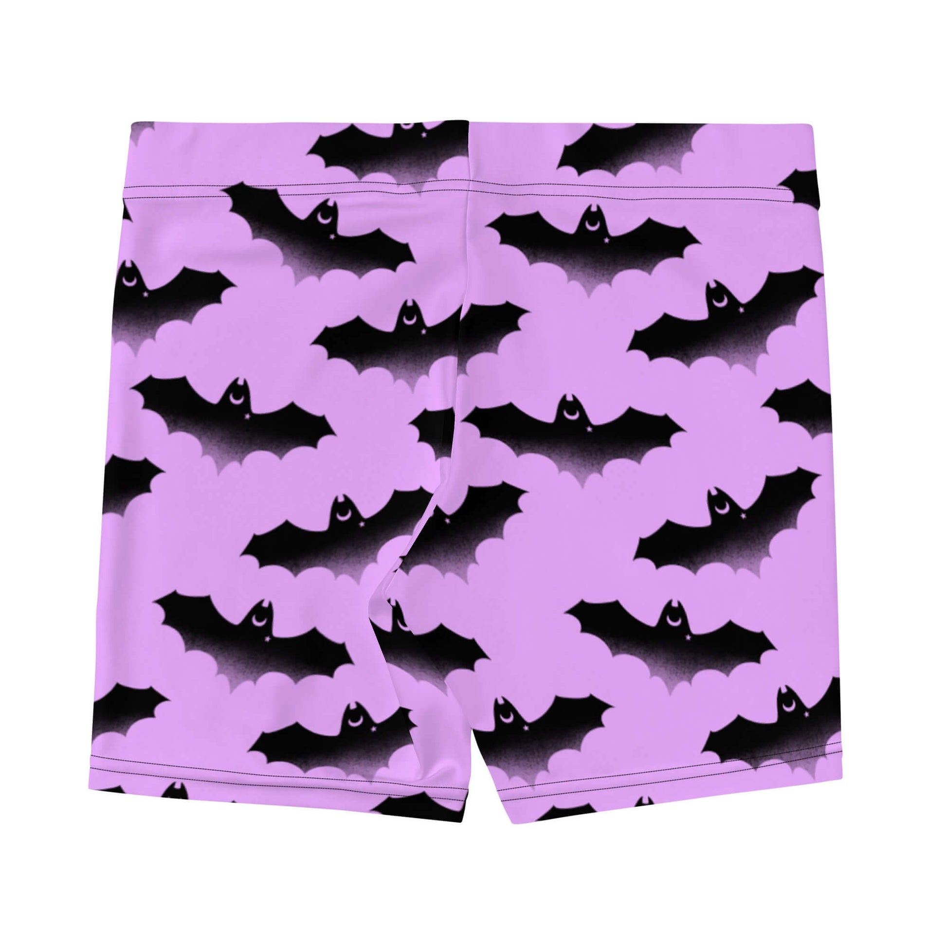 Morrigan-inspired Aensland Shorts in a playful bat print, perfect for comfort and style in any outfit.