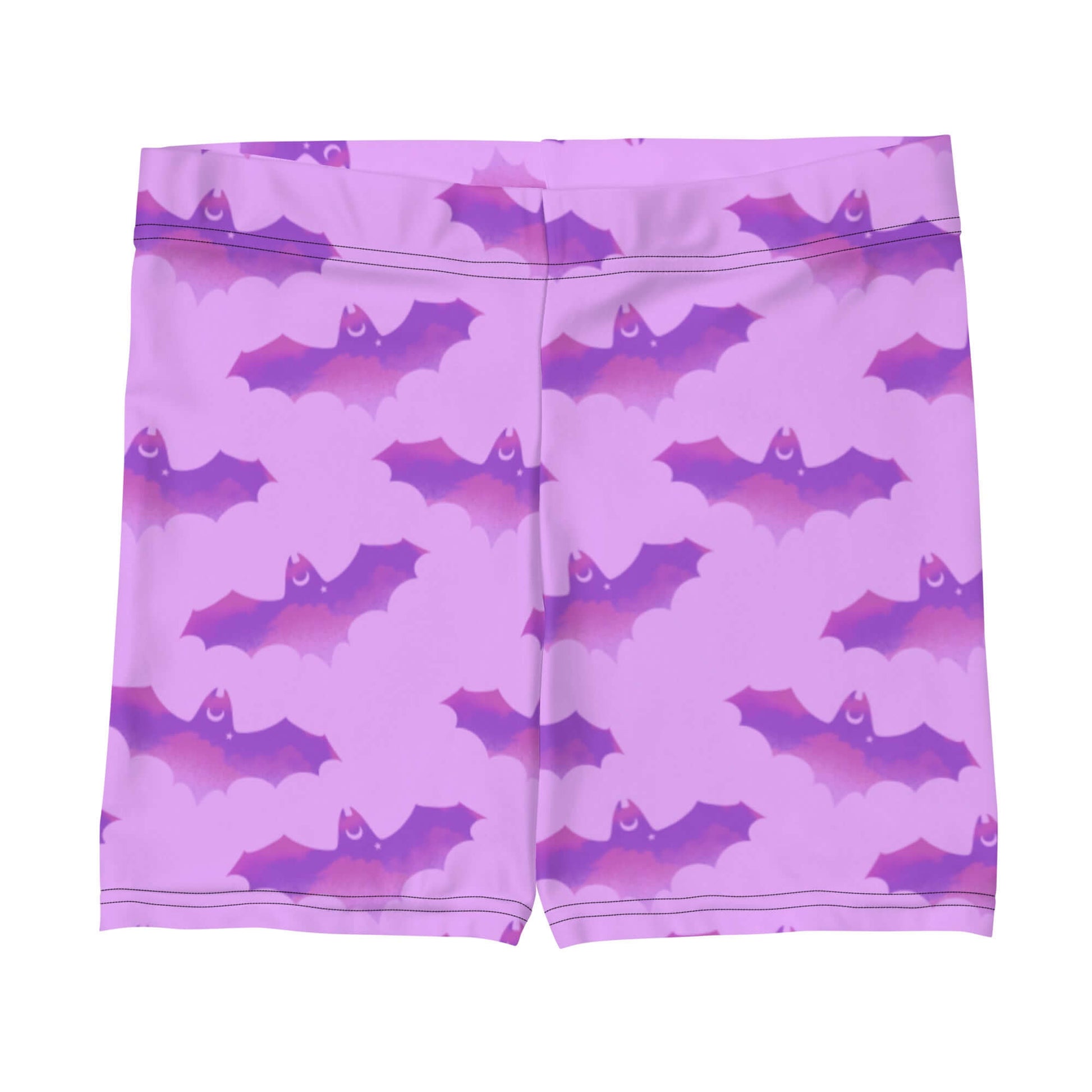 Buttery soft Aensland Shorts with a fun bat print, perfect for mobility and stylish outfit mixing.