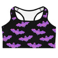 Aensland Sports bra featuring a playful bat design, perfect for stylish workouts and gym motivation.