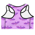 Stylish Aensland Sports bra in pink with bat print, perfect for motivation during workouts at the gym.