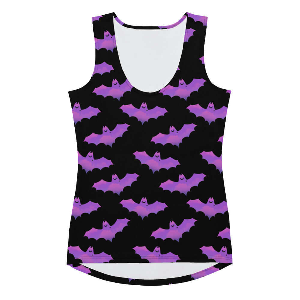 Aensland Tank Top featuring a playful bat print, perfect for sunny days and a stylish fit.