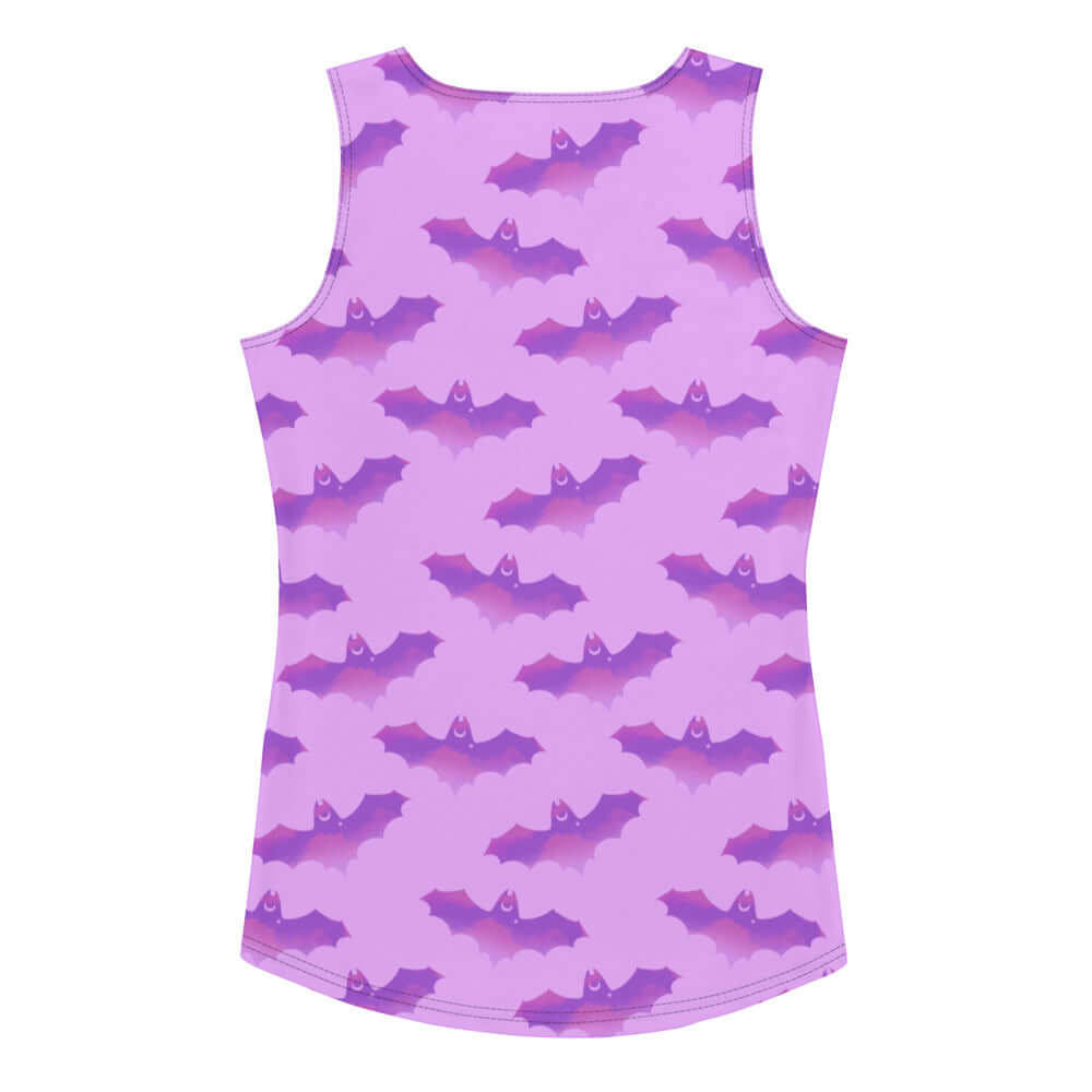 Aensland Tank Top featuring a playful bat design, perfect for sunny days and a body-hugging fit.