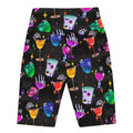 High-waisted Monster Party Biker Shorts feature vibrant drink and monster graphics, perfect for workouts or fun outings.
