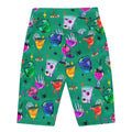 High-waisted Monster Party Biker Shorts with vibrant drink designs, perfect for workouts and making a fun statement.