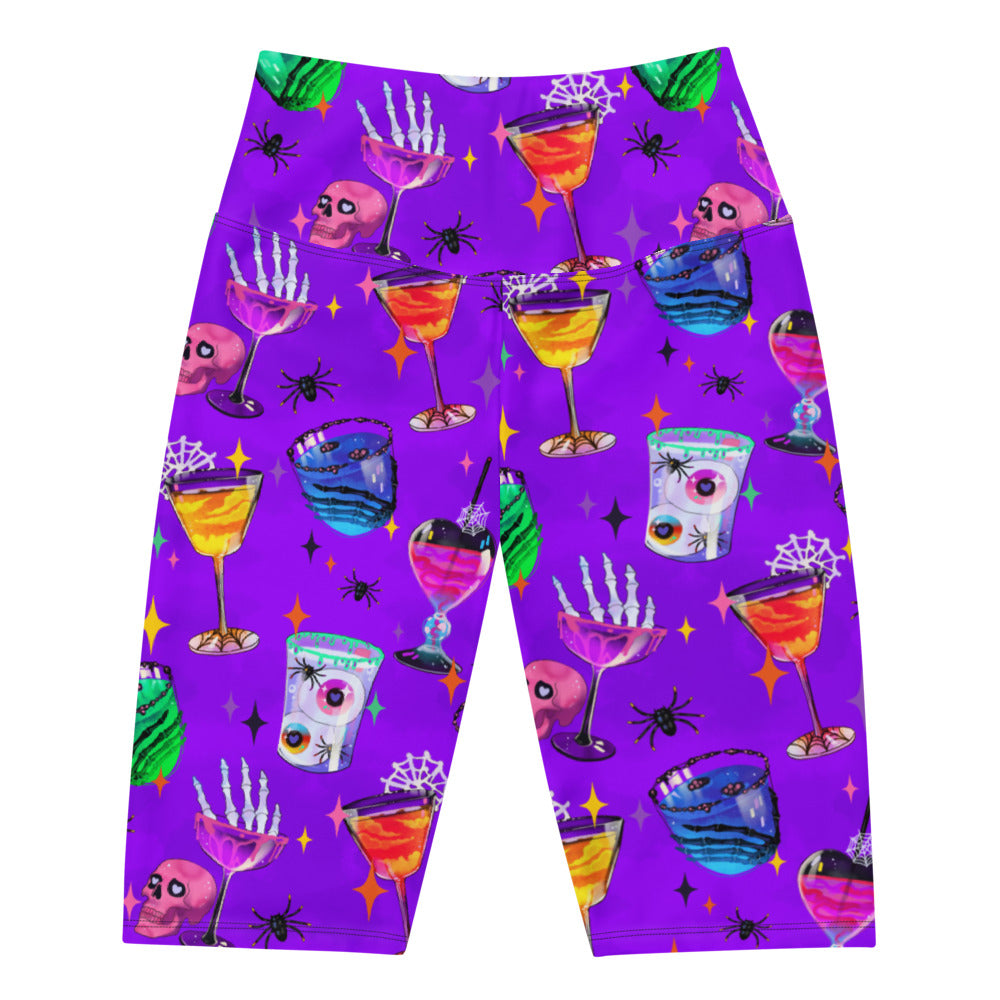 High-waisted Monster Party Biker Shorts feature fun, colorful prints perfect for workouts or casual wear.