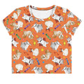 Trick or Treaters Crop Top features playful Halloween designs, perfect for festive fun any time of year!