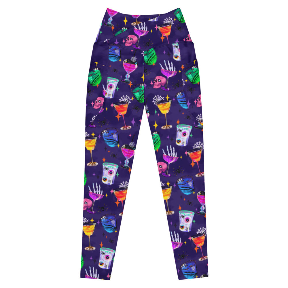 Stylish Premium Monster Party Leggings with fun Halloween patterns, perfect for workouts and spooky celebrations.