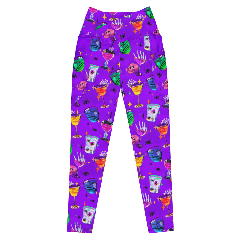 Shop the Premium Monster Party Leggings, perfect for workouts and Halloween festivities with fun, vibrant designs!