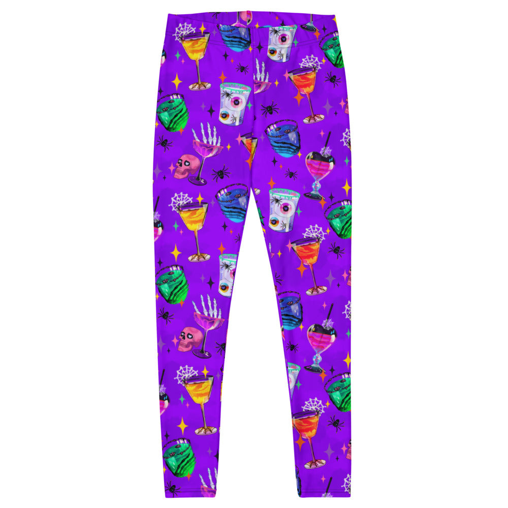 Vibrant Monster Party Leggings featuring fun Halloween-themed prints, perfect for workouts and spooky events.