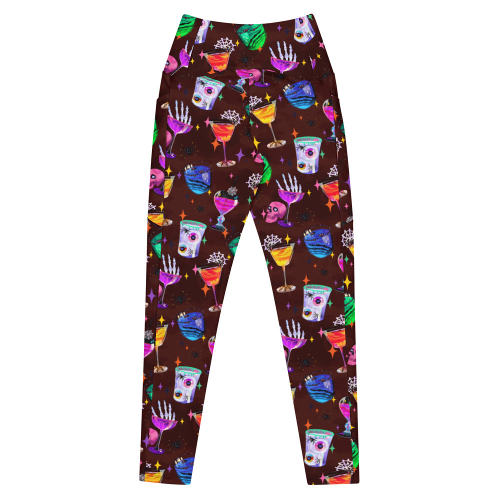 Premium Monster Party Leggings feature a fun Halloween design, perfect for workouts and spooky celebrations.