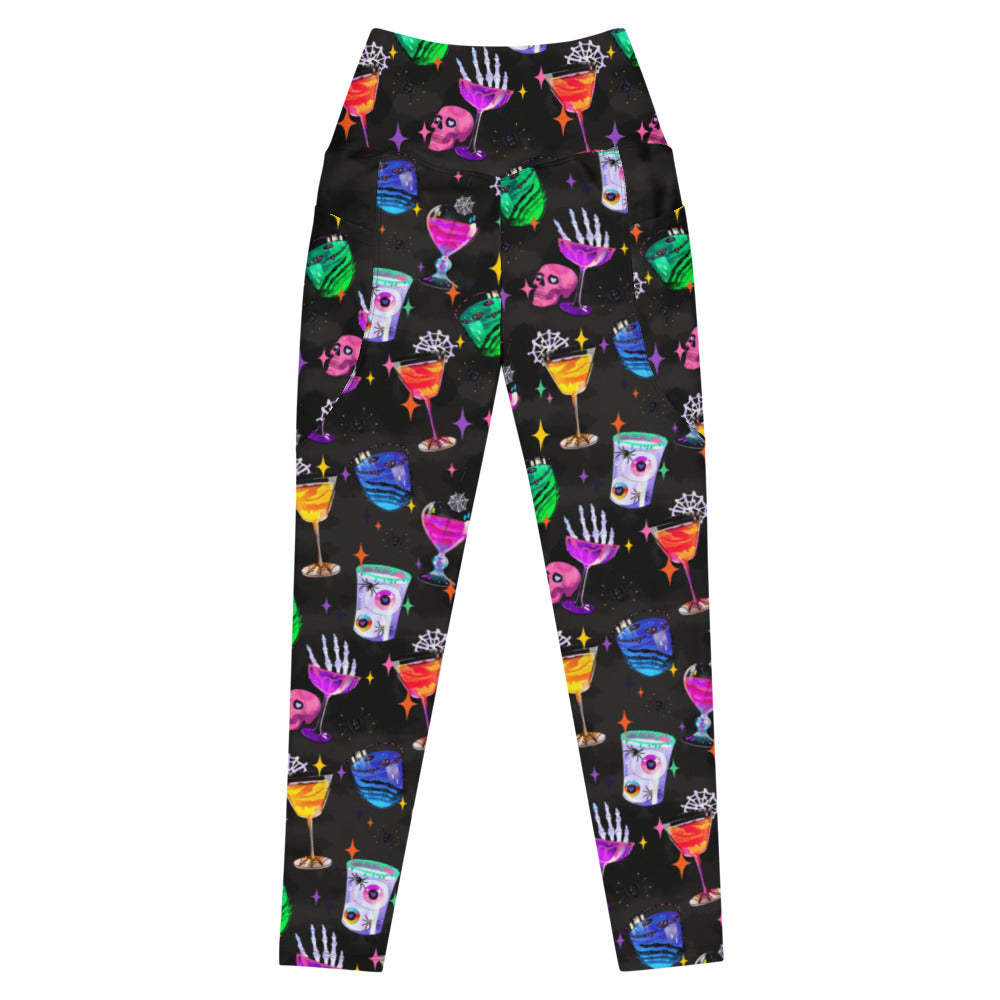Stylish Premium Monster Party Leggings blend fun design for workouts and Halloween festivities. Perfect for active celebrations!