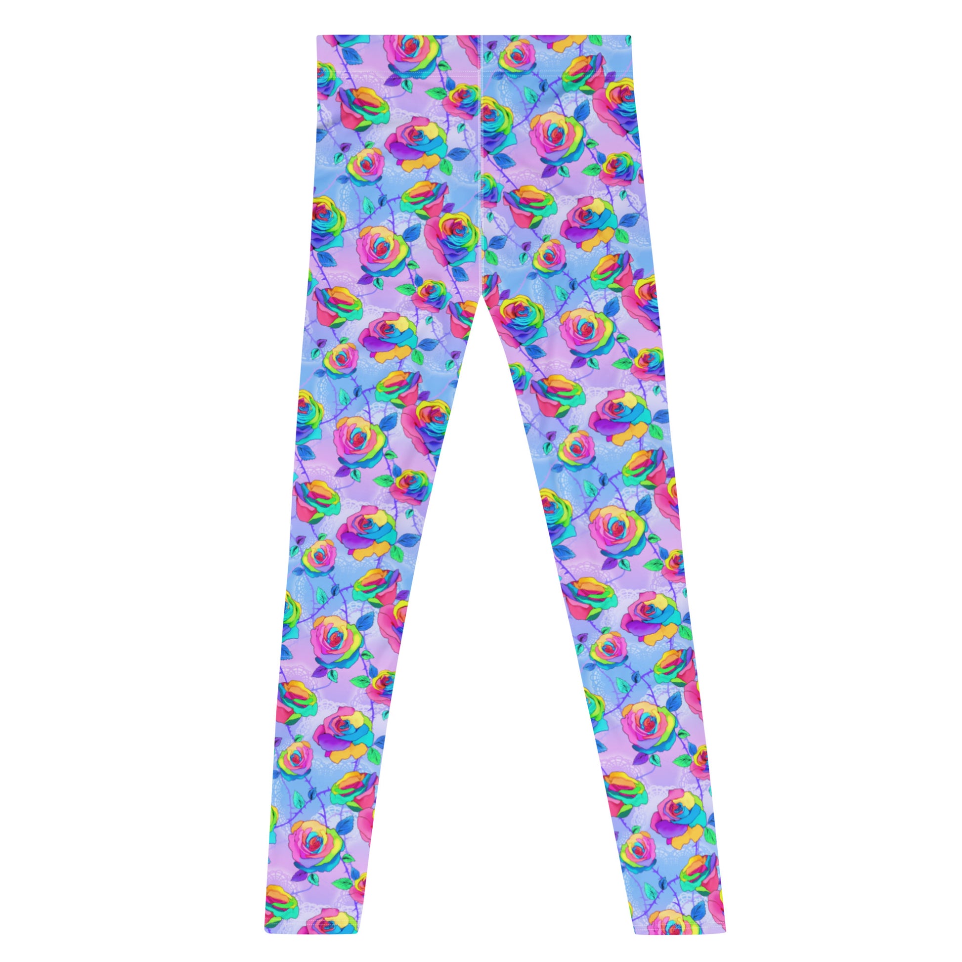 Stylish Men's Enchanted Rose Leggings featuring vibrant rose patterns, perfect for any activity. Embrace elegance!