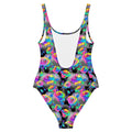 Colorful Enchanted Rose One-Piece Swimsuit featuring a flattering design, perfect for beach and pool days.