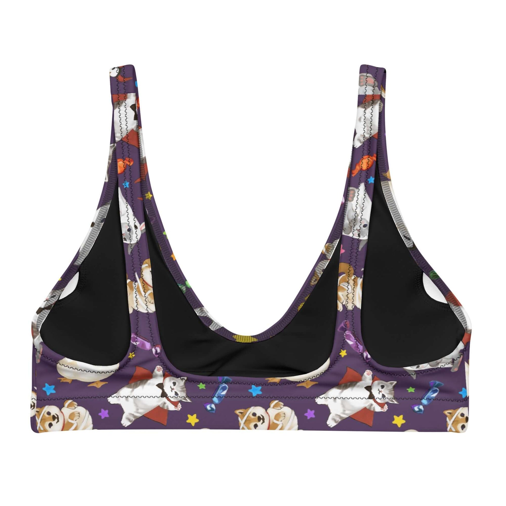 Trick or Treaters Padded Bikini Top features a playful design, perfect for year-round fun with your furry friends.