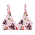 Matsuri Padded Bikini Top features playful designs with dango, blossoms, and goldfish, perfect for spring and summer.