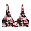 Sugar Sweetheart Padded Bikini Top features a fun, colorful design perfect for mixing and matching at the beach.