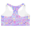 Ultra-comfy Glitter Gains Sports bra features a colorful design, perfect for HIIT workouts and stylish runs.