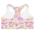 Glitter Gains Sports bra features a fun, colorful design perfect for HIIT workouts and stylish runs. Stay comfy and dry!