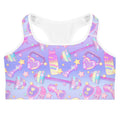 Bright and fun Glitter Gains Sports bra, perfect for HIIT workouts and runs while keeping you stylish and comfortable.