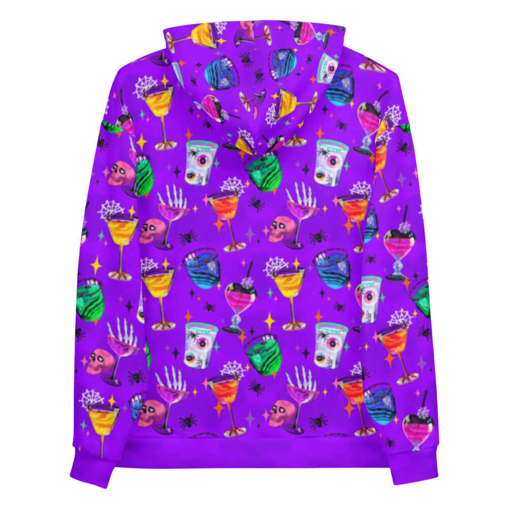 Vibrant Monster Party Hoodie featuring a fun, creepy-cute print, perfect for any casual occasion.