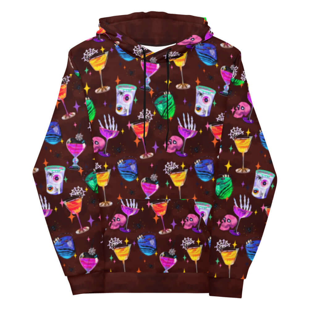 Cozy and vibrant Monster Party Hoodie featuring playful prints, perfect for a fun and spooky outfit.