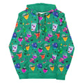 Vibrant Monster Party Hoodie featuring a playful print, perfect for a cozy, creepy-cute outfit this season.