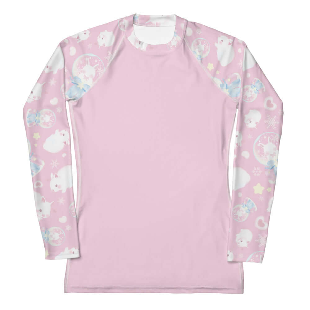 Snow Bunny Rash Guard featuring a playful design, perfect for sun protection and active sports. Stay stylish and comfortable!