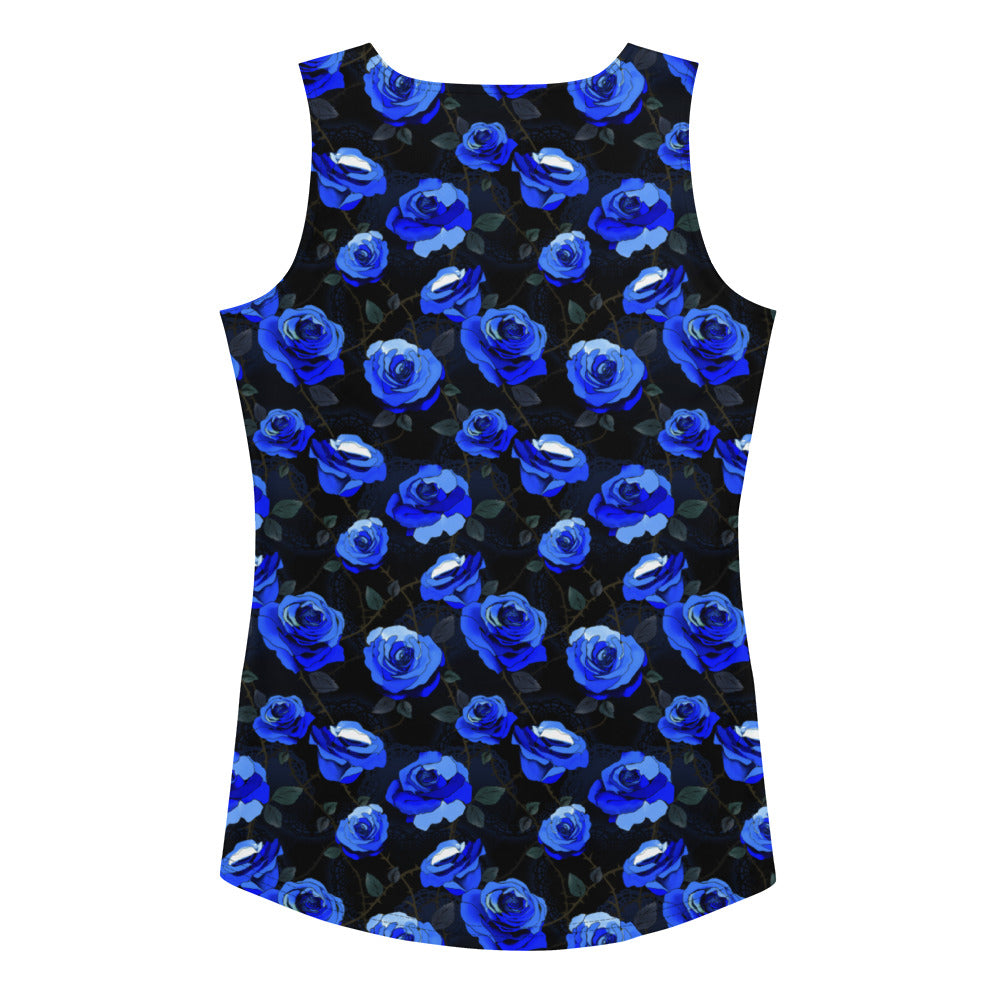 Chic Enchanted Rose Tank Top featuring a vibrant floral design, perfect for workouts or casual outings.