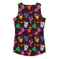 Show off your inner ghoul in the Monster Party Tank Top, featuring a fun and colorful design perfect for any occasion.