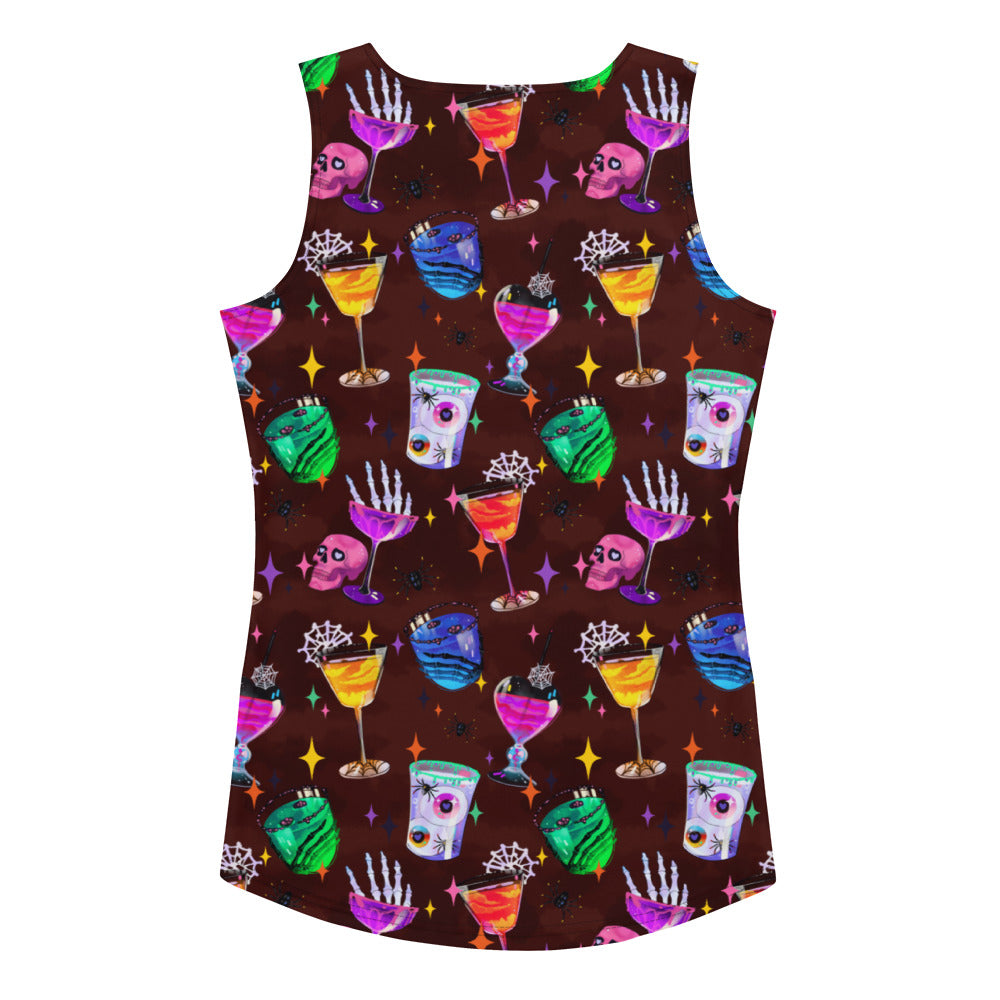 Show off your inner ghoul in the Monster Party Tank Top, featuring a fun and colorful design perfect for any occasion.