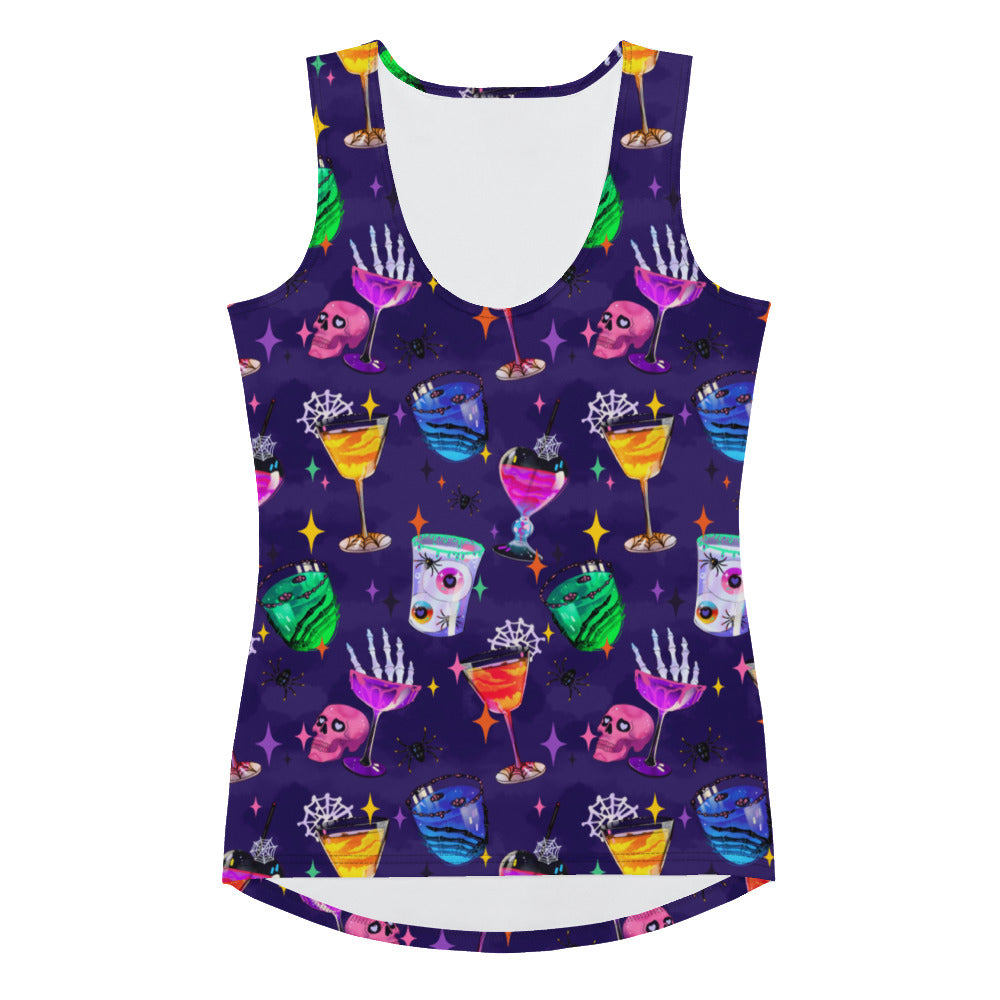 Colorful Monster Party Tank Top featuring playful designs, perfect for any occasion. Soft and stylish fit!