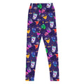 High-waisted Monster Party Leggings feature a vibrant Halloween design, perfect for workouts and spooky celebrations.