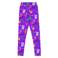 High-waisted Monster Party Leggings with vibrant prints, perfect for workouts and Halloween fun!
