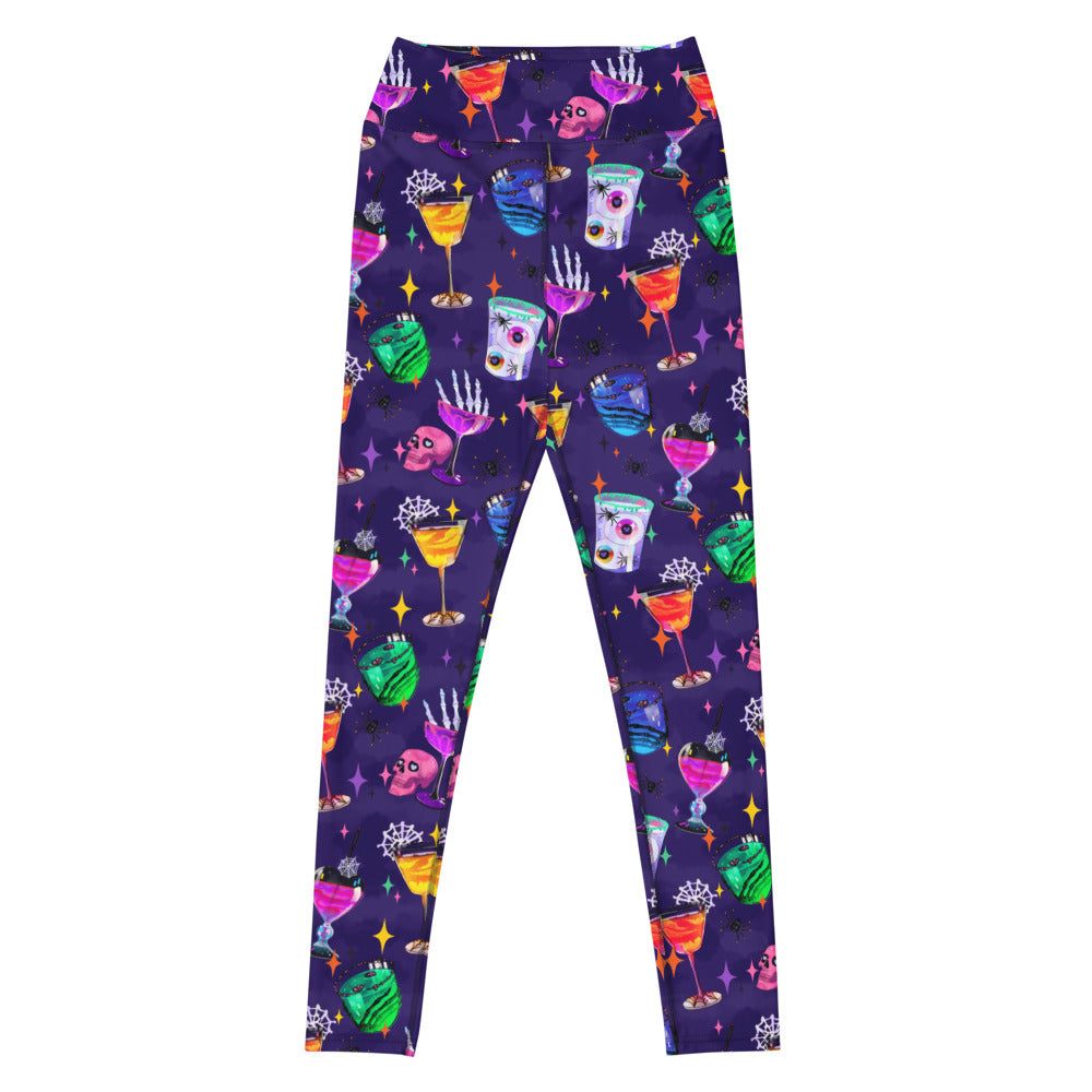 High-waisted Monster Party Leggings feature fun Halloween designs for workouts and spooky outings. Perfect for any celebration!