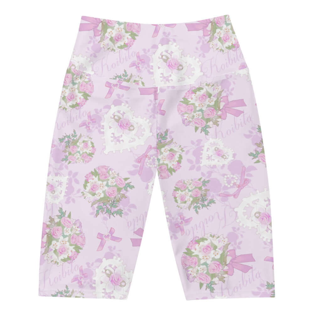 Stylish Anniversary Biker Shorts with floral print, perfect for runs or casual outings. Ideal for any outfit.