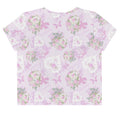 Anniversary Crop Top features a charming floral design, perfect for adding a feminine touch to your wardrobe.