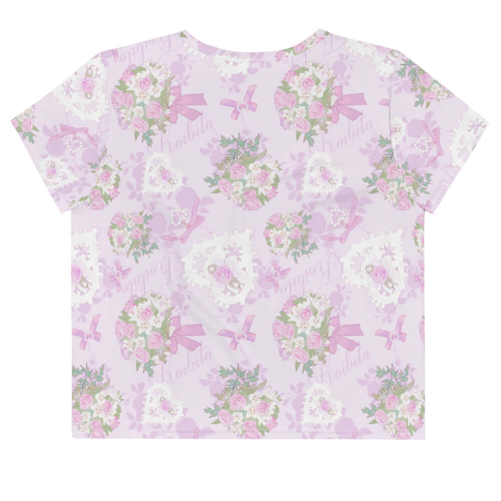 Anniversary Crop Top features a charming floral design, perfect for adding a feminine touch to your wardrobe.