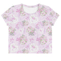 Celebrate your style with the Anniversary Crop Top, featuring a floral design perfect for any occasion.