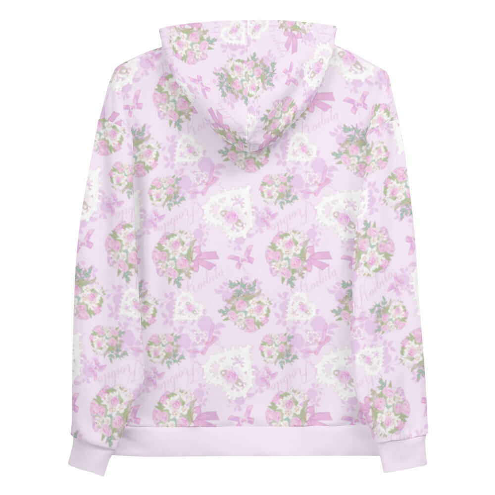 Soft and vibrant Anniversary Hoodie with floral design, perfect for embracing your shoujo manga fantasies.