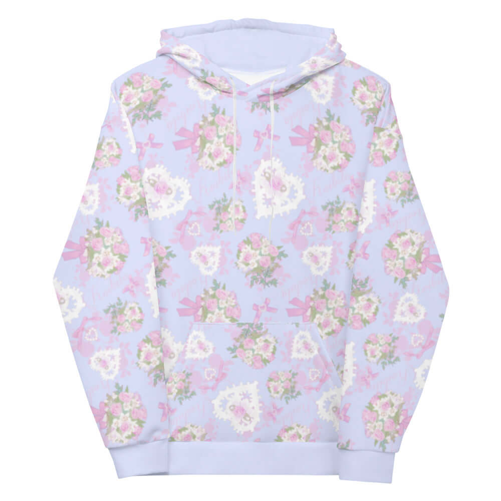 Delicate floral patterns adorn the stylish Anniversary Hoodie, perfect for embracing your shoujo manga fantasies.